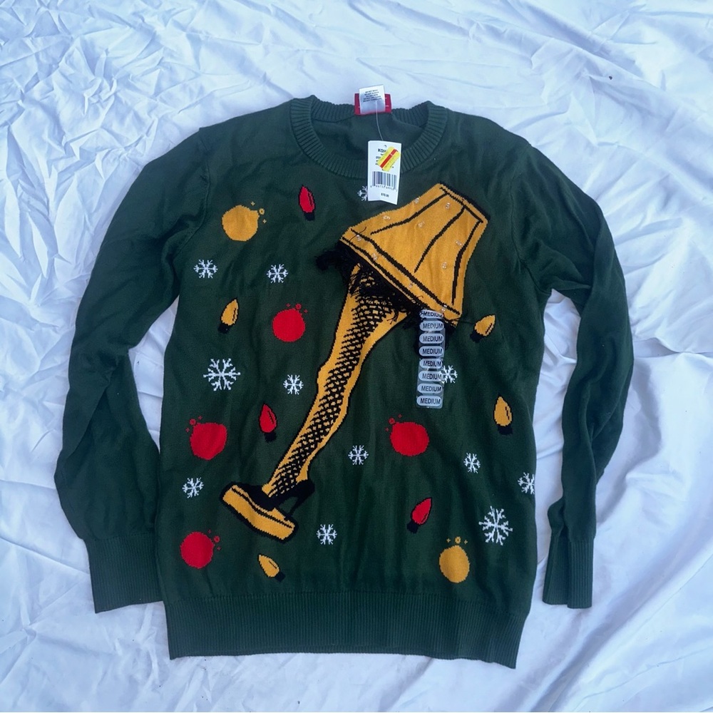 Christmas Story Leg Lamp Sweater Size Medium NWT